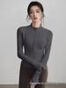 Women's Slim-Fit High Collar Yoga Jacket - Long Sleeve Knit Top for Outdoor Fitness