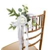 Wedding Chair Artificial Flowers Party Decor Aisle Pew Flowers Ornament Outdoor Wedding Chair Back Flowers Decorative Flowers