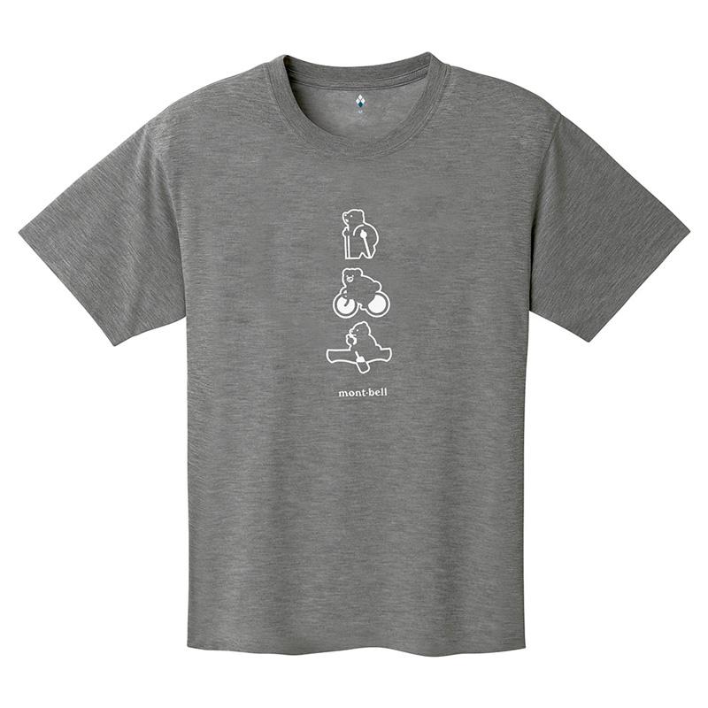 

MONTBELL Японская футболка унисекс с коротким рукавом и круглым вырезом, быстросохнущая, допамин M