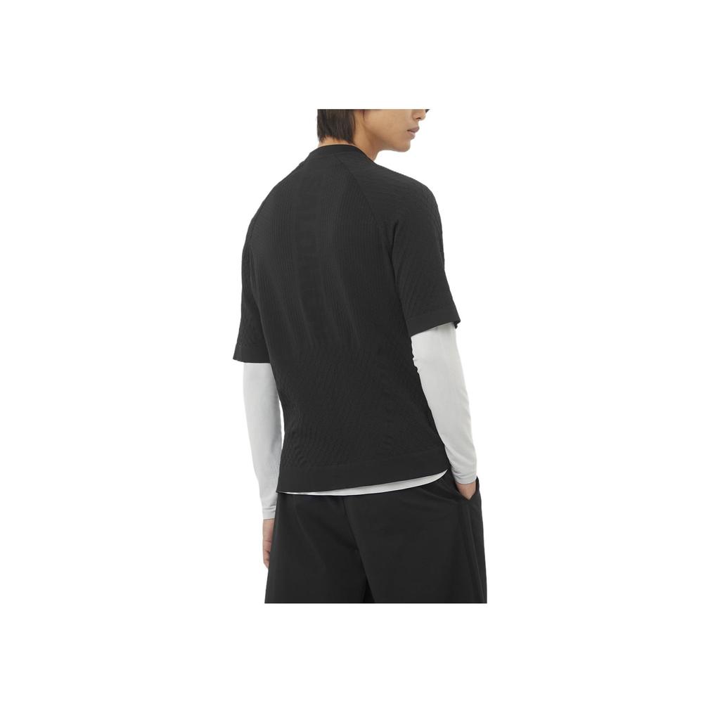 SALOMON Cifer Round Neck Comfortable Casual Short Sleeve T-Shirt Unisex Tops Deep-Black C24557