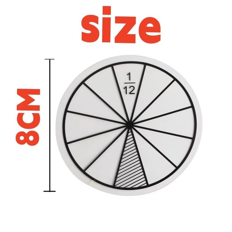 12Pcs Math Fractions Circles Toy Set Plastic Numbered Educational Math Chips 8Cm Diameter For Learning And Wholesaling