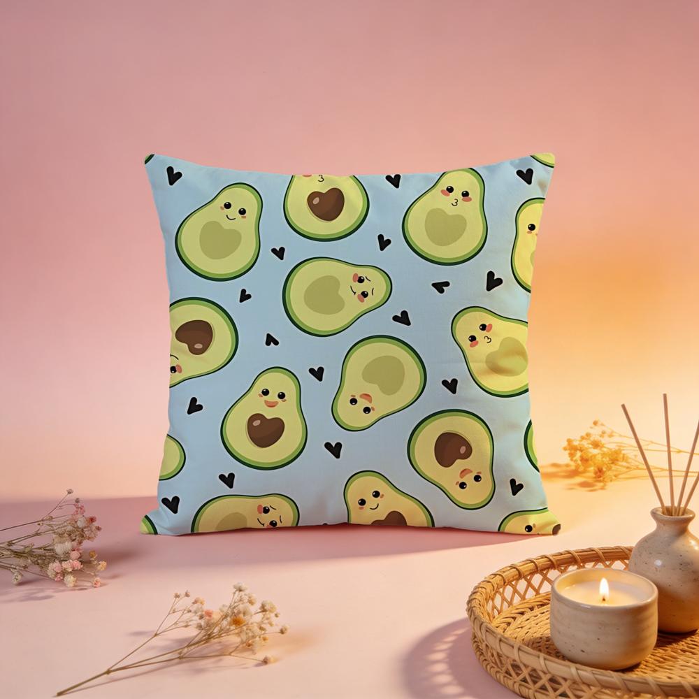 Fresh Minimal Avocado Print Cushion Cover Comfortable Durable Pillow Cover MultiScene for Home Office Car Sofa