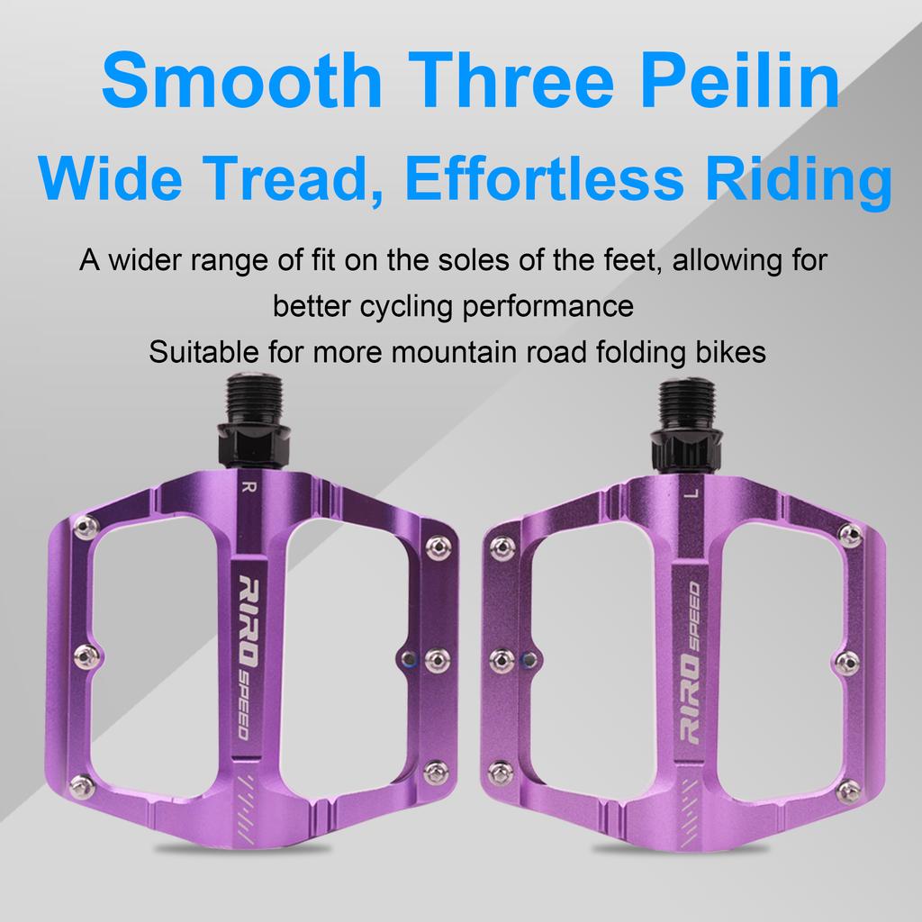 RIRO 3 Bearing Bicycle Pedal Aluminum Alloy Road Bike Pedal Non-slip Mountain Bike Pedals Sealed Bearing Bicycle Flat Pedals 6