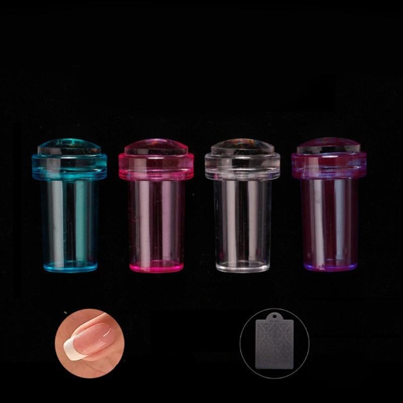 Nail Art Stamper,Clear Silicone Stamping Jelly with Scraper for DIY Nail Decors Transparent Visible Body,No Misplacement