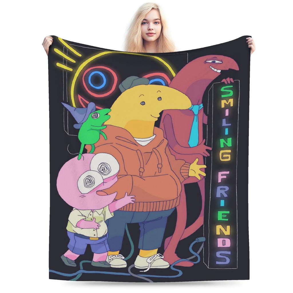 glep smiling friends Gift Blanket For Men Women Warm Cozy Fluffy  Throw Blankets for Bed 50x60 Inches Multiple Sizes