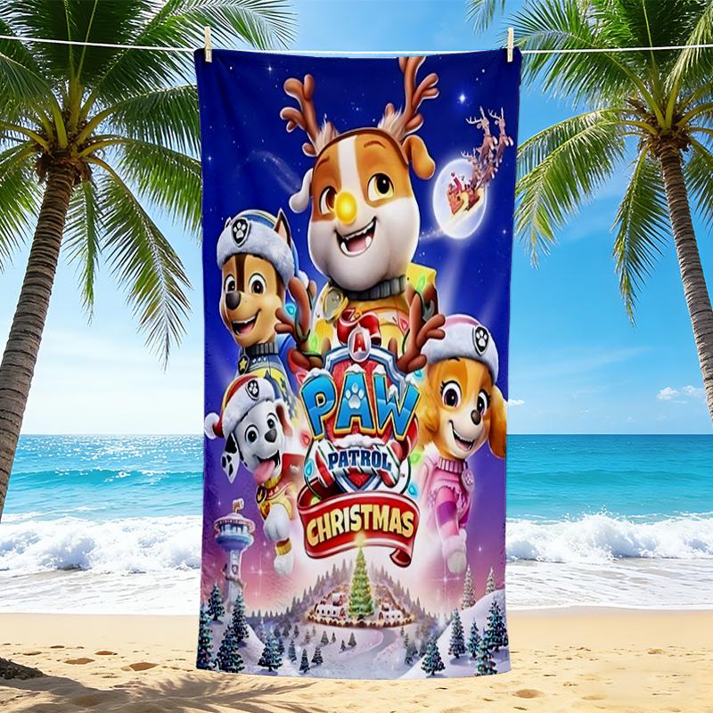 1Pc Paw Patrol Christmas Magic Beach Towel Quick Dry Multiuse For Beach Pool Gym Yoga Home Travel Christmas Halloween Xmas Gift S1411