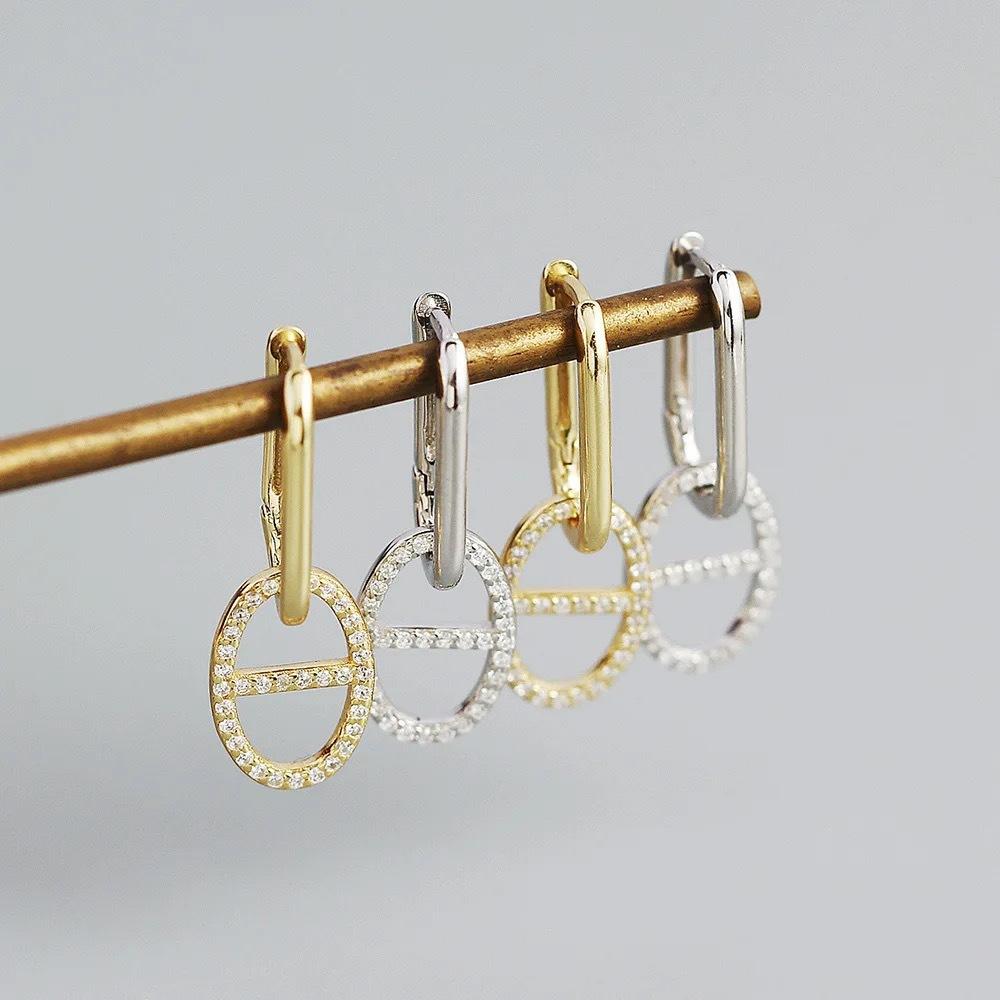 Zircon Geometric Zircon Bracelet Earrings