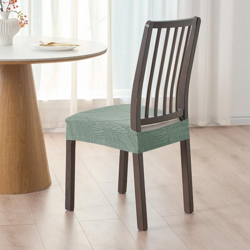Solid Washable Dining Chair Covers Anti Slip Stain Resistant Seat Cushion Slipcover For Hotel Home Use