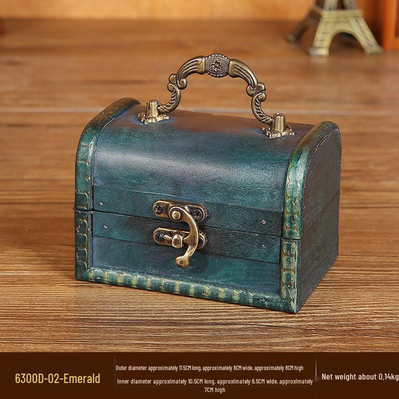 

Винтажная серая состаренная деревянная коробка с кодовым замком для хранения ювелирных изделий и документов