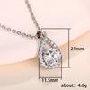 Teardrop Halo Pendant Necklace Brilliant Round Center Stone Elegant Sparkling Jewelry for Women