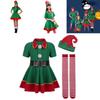 Fröhliches Familie Weihnachts-Cosplay-Kostüm mit grünem Elfen-Weihnachtsmann-Design für alle Altersgruppen