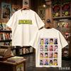Yenilmez Çift Taraflı Baskılı Tişört Ön Harf Arka Karakter Izgara Çizgi Roman Oversize Grafik Tişört Unisex Günlük Sokak Giyim Anime