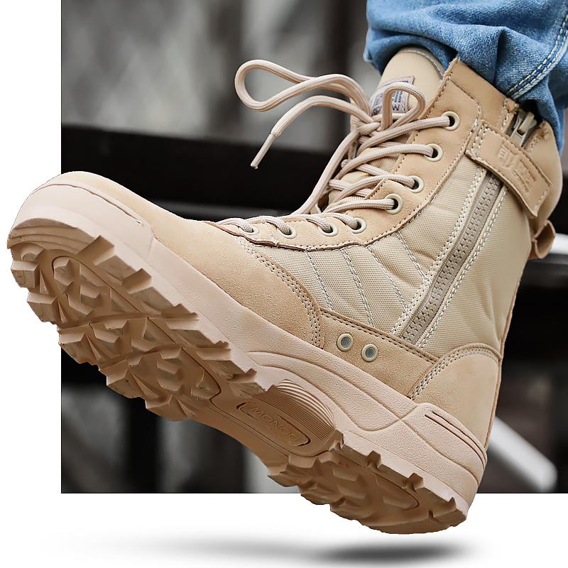 Scarpe da Trekking Militari da Combattimento da Campeggio Trekking Pesca Escursionismo Antiscivolo Ammortizzanti Autunno Outdoor Uomo Primavera Scarpe Traspiranti