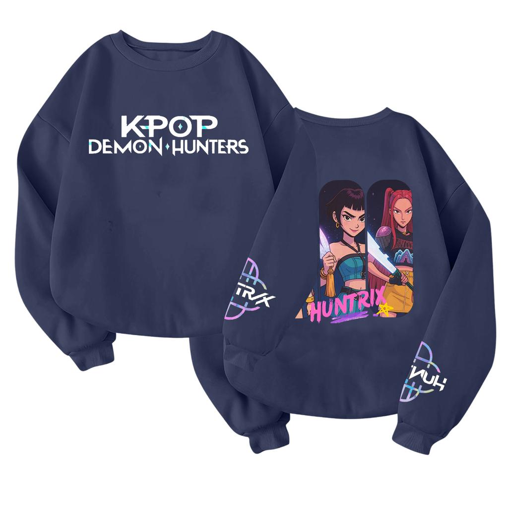 Children's Fashionable Lightweight Long-sleeved Round Neck Pullover With Pockets Printed Pullover