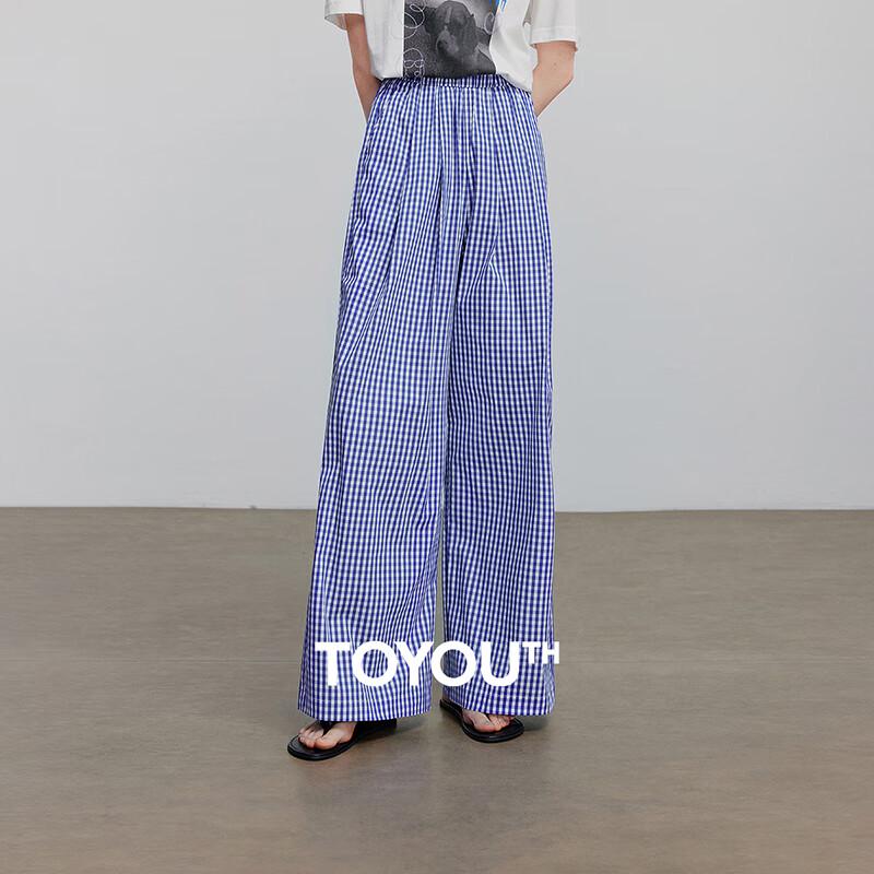 

Chuyu 2025 Summer Relaxed Plaid Wide-Leg Casual Pants L