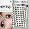 Natural Fox Style Comic False Eyelashes - Glue-Free, Large Capacity, Slanted Fly Design