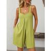 Women Summer Short Jumpsuits and Rompers Spaghetti Straps Casual Loose Pockets Playsuits Bodysuits