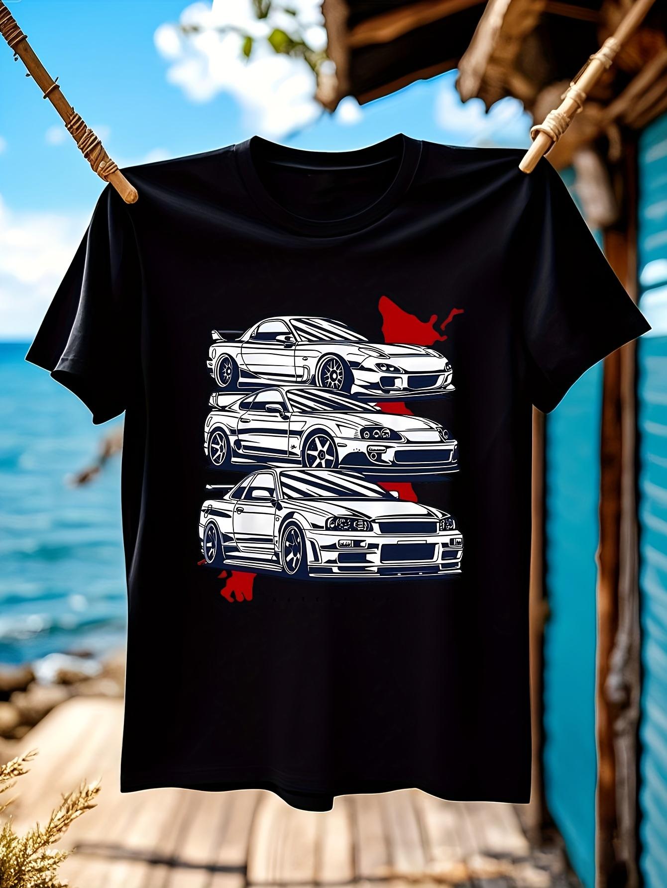 Funny Racing Car Graphic Tshirt Graphic Tshirt - Black Te... L