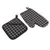Oven Mitt Pot Holder Set Anti Scald Heat Proof Thickened Cotton Oven Mitten with Hot Pad for Kitchen Baking