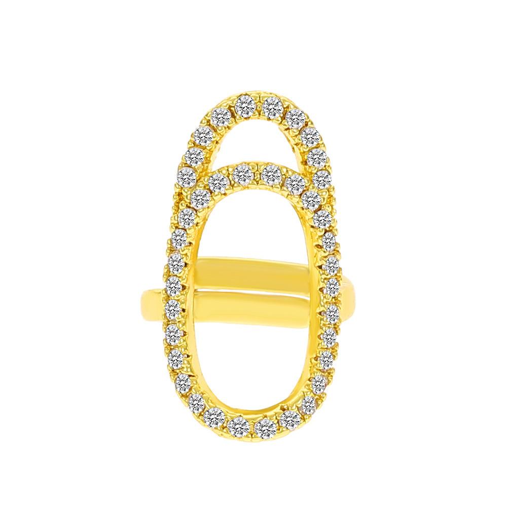 

Кавова мільярдна мода Геометричне, інкрустоване діамантом, відкрите кільце для нігтів Ins Niche Design Temperament Вишукане манікюрне кільце для нігтів.