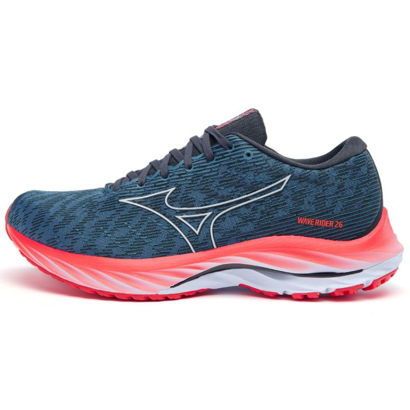 

Mizuno Wave Rider 26 Navy Teal Bright Orange Sneakers J1GC220351 44.5
