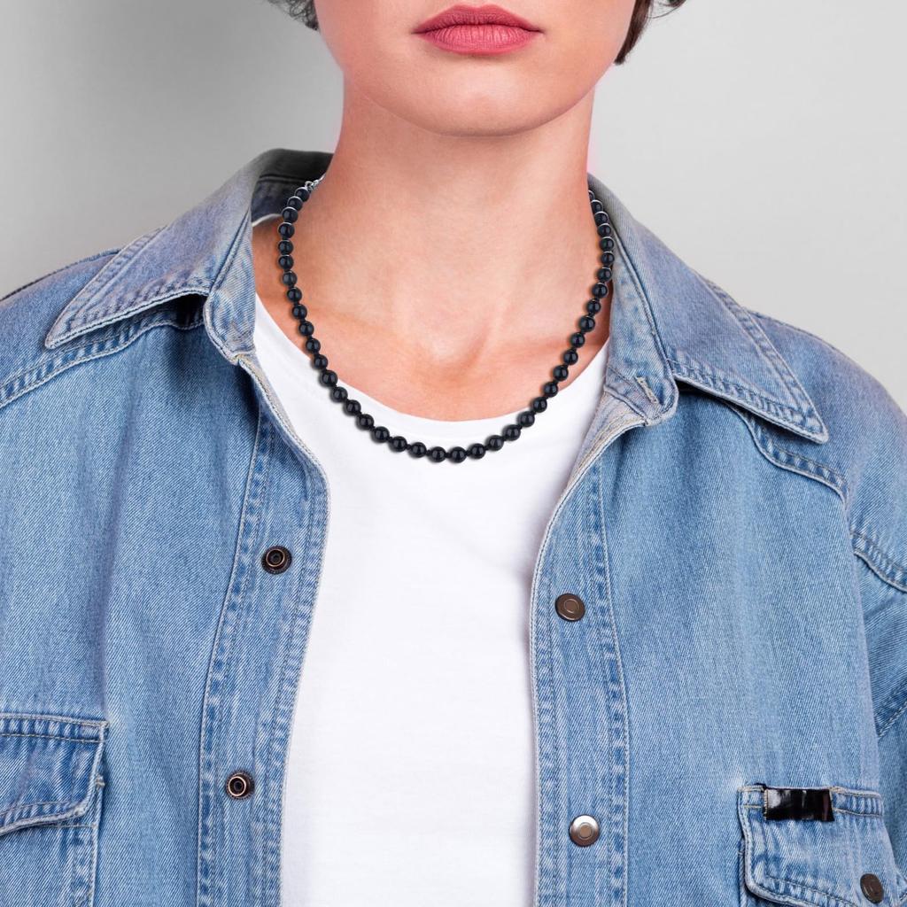 GAVU Matte Onyx Mantle Braided Power Stone Choker Necklace for Women