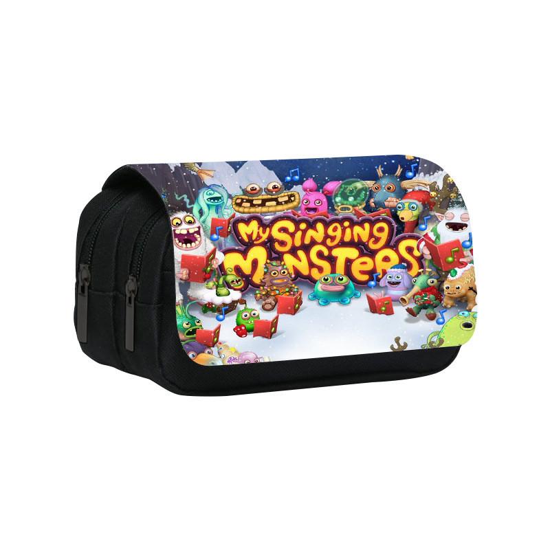 My Singing Monsters Double Layer Pencil Case With Nylon Material For Students And Kids