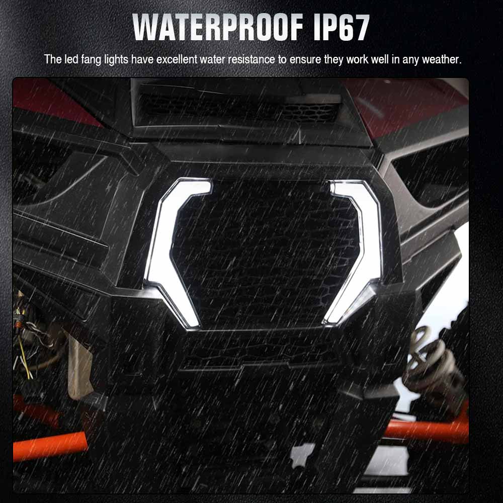 For Polaris RZR XP XP4 1000 2014-2018 RZR-4 900 2015-2020 UTV ATV Front Fang Accent Lights 12V LED Turn Signal Light Accessories