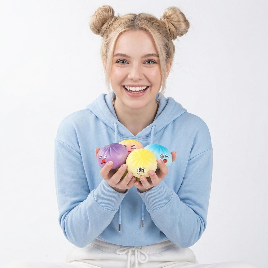 Cartoon Dumplings A Stress-relieving Pinching Device