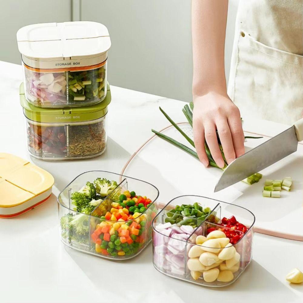 Transparent Garlic Storage Containers BPA Free Kitchen Food Crisper Case Herb