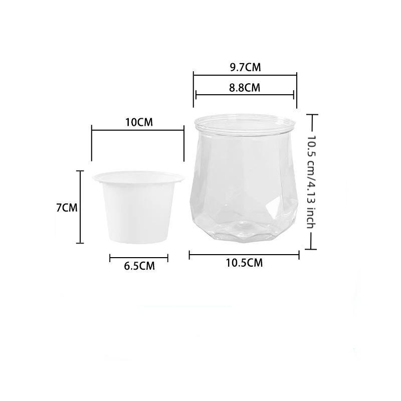 Mini Self Watering Flower Pot Fish Tank Transparent Plastic Plant Pots Self Watering Planter Pot Vase For Home Decoration