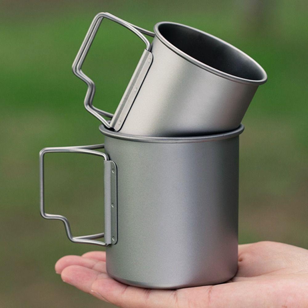 300ML/450ML/750ML Outdoor Water Cup With Foldable Handle Camping Picnic Mug Beer Cup  Travel