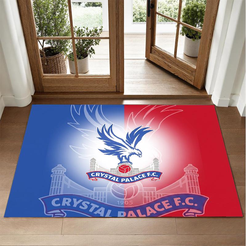 Crystal Palace Football Design Crystal Velvet Rug Soft Decorative Mat for Bedroom Entrance