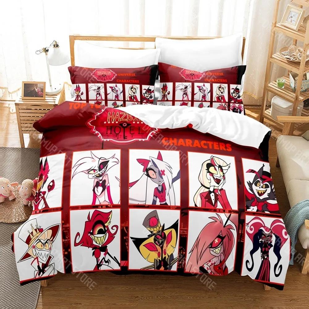 3D Print Hazbin Hotels Bedding Set Single Twin Full Queen King Size Bed Set Adult Kid Bedroom Duvetcover Sets