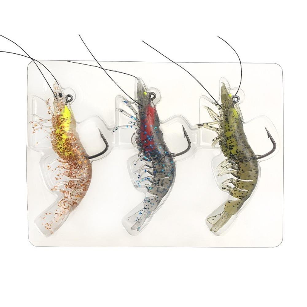 8 cm / 7 g Soft Shrimp Lure With Hooks Fishing Lure Set Segmented Lures For Bass Trout Red Snapper 8cm/7g-MixColor