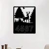 Metal Deer Address Sign, Personalized House Numbers, Rustic Cabin Decor, Entryway Wall Art, Metal Home Sign