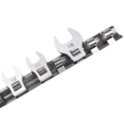 8pcs 3/8In Drive Crowfoot Wrench 10 To 22mm Metric Foot Open End Spanner Movable Ratchet Wrench For Automotive Repair