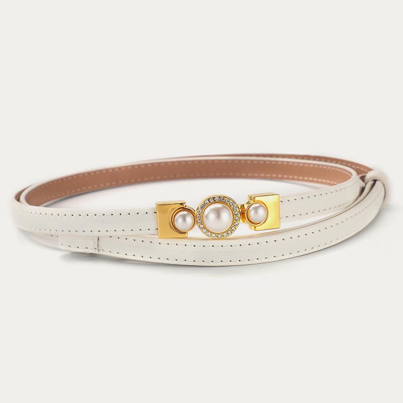 Four-Leaf Clover Pearl Women'S Belt Belt Women'S Dress Belt Thin Decoration