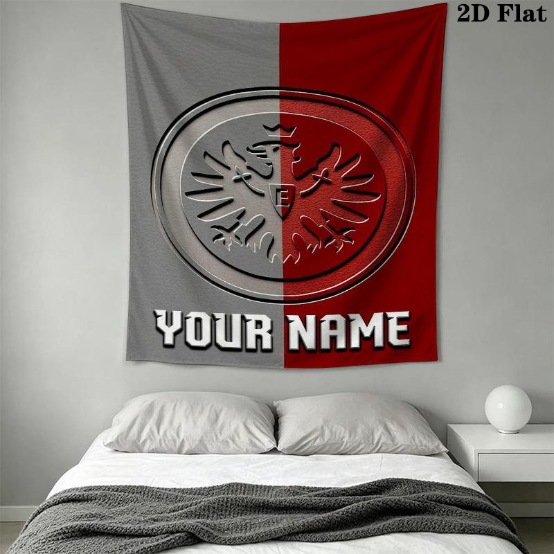 Custom Name Eintracht Frankfurt Wall Tapestry Aesthetic Wall Hanging Printed Fabric Blanket Decorative Tapestries for Bedroom Living Room Home Decor