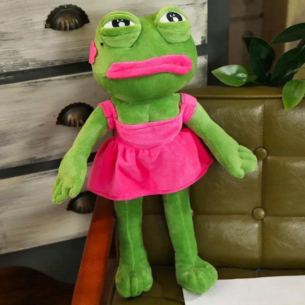 45cm Trauriger Frosch Plüschtier Weiches Kuschelkissen Magischer Ausdruck Pepe Der Traurige Frosch Tier Plüschtier Geburtstagsgeschenke für Kinder Mädchen