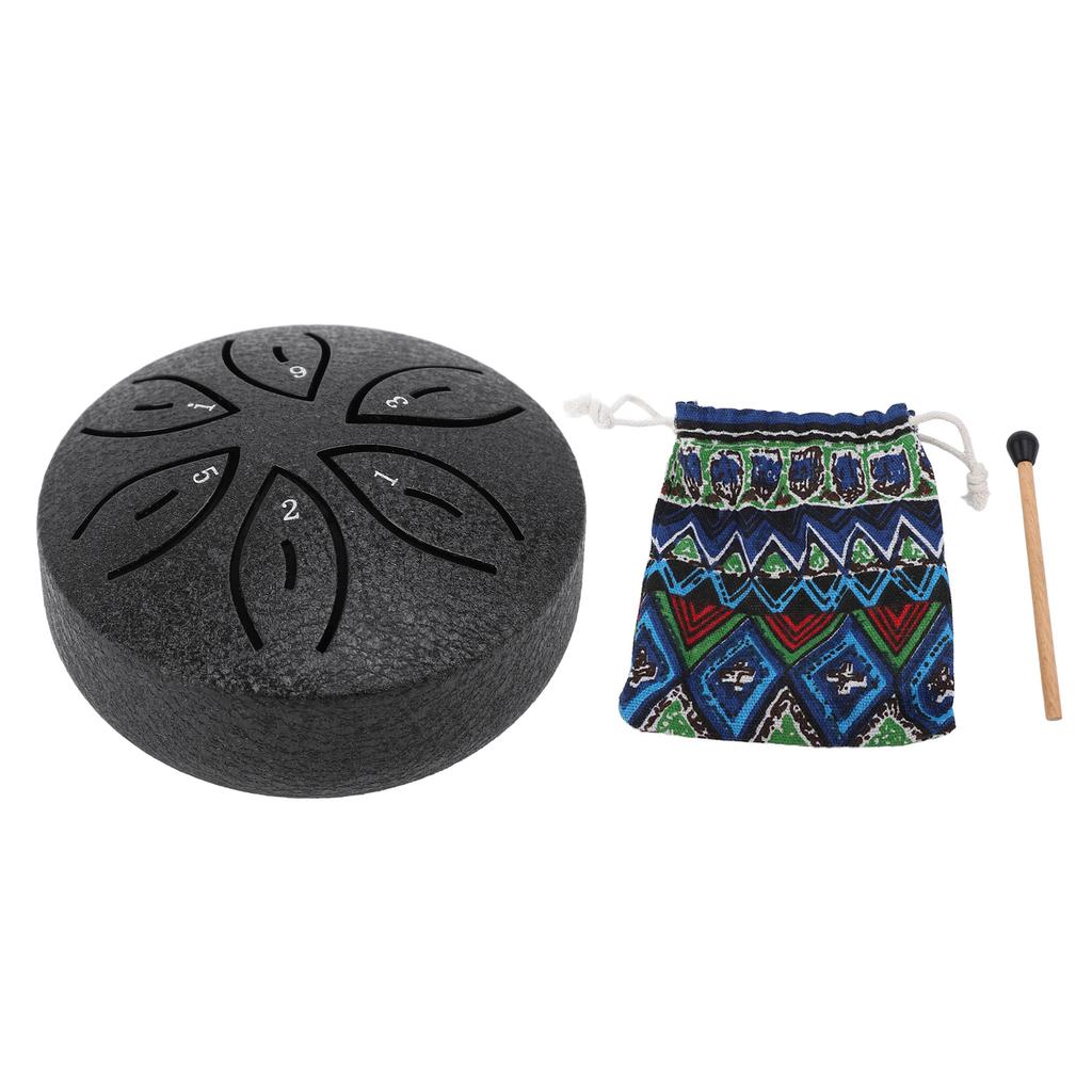 Miniature Steel Tongue Drum 3 Inch 6 Notes Rain Drum Percussion Instrument for Outside Garden