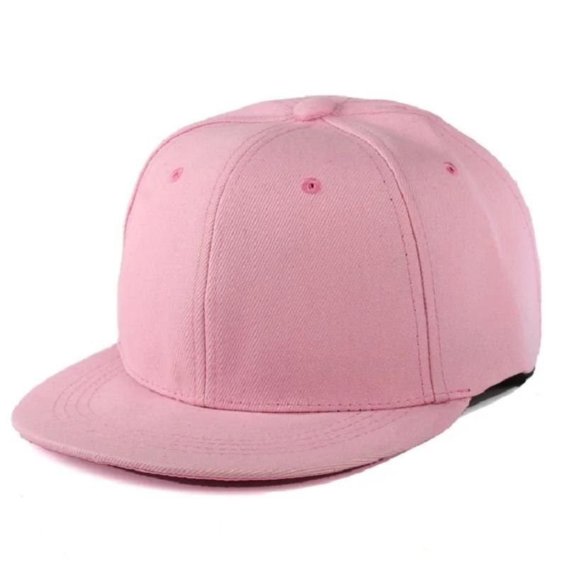 Mode Unisex Baseballpet Mannen Vrouwen Hip-Hop Platte Klep Pet Buiten Snapback Pet Platte Klep Trendy Vrije Tijd Verstelbaar Zon Hoeden 55-60cm roze