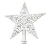 Creative Hollow Plated Pentagram Tree Topper - Gold, Silver, Red Christmas Star Decorations
