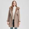 Two-sided Wearing Large Fur Collar Mid-length Fleece-lined Parkas Women's Cotton-padded Coat Thickened Jacket