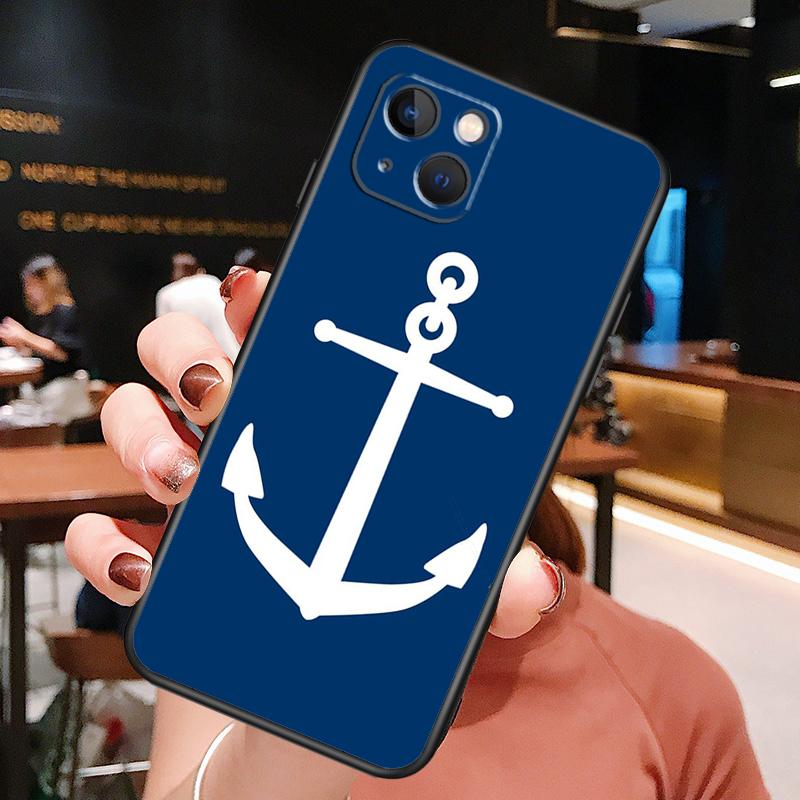 Nautical Anchor Boat Sea Phone Case For iPhone 16 Pro Max 15 14 13 12 11 Pro Max Plus 12 13 Mini XR 16e Funda Cover