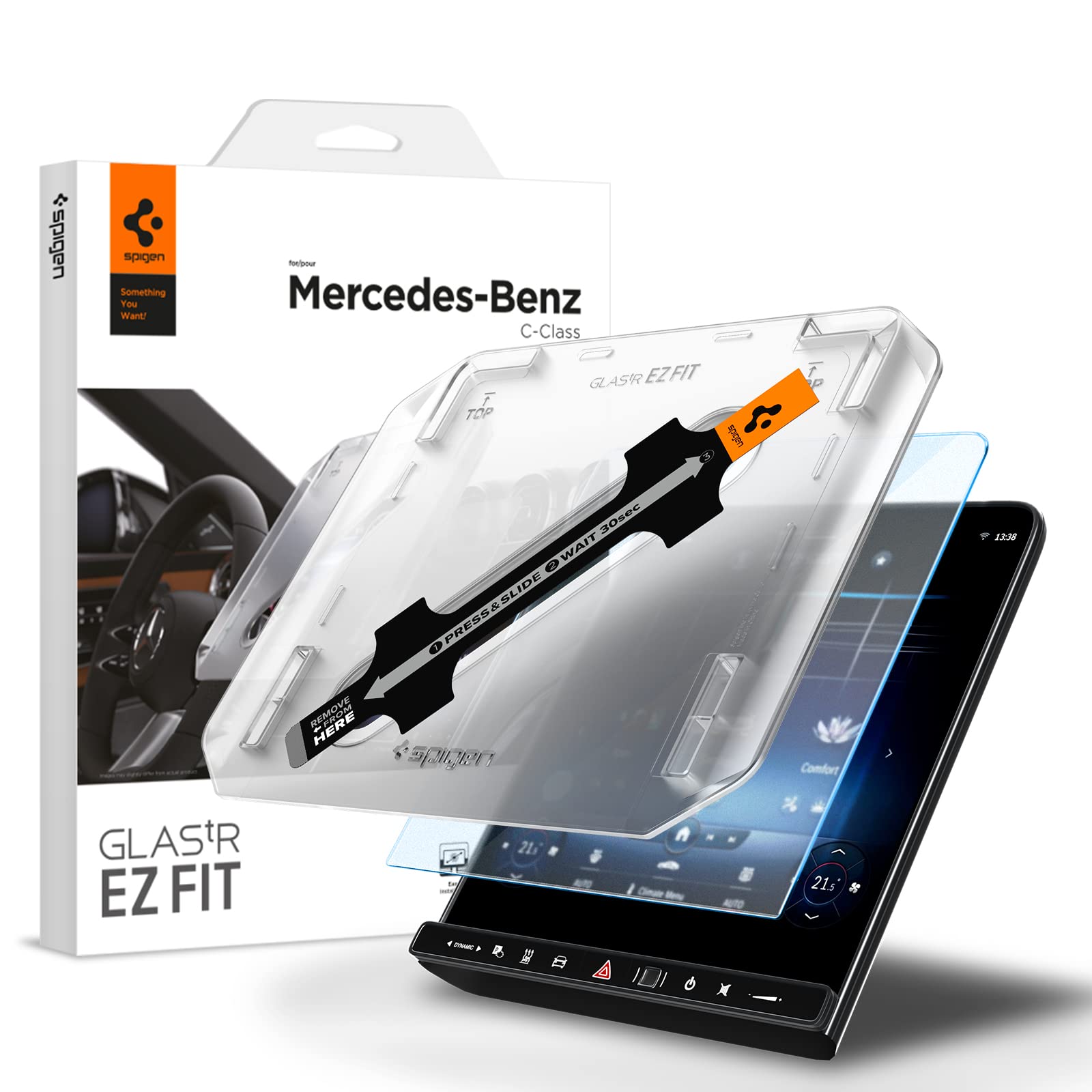 

Spigen EZ Fit Window Film for Mercedes-Benz C-Class (W206) 2022, Includes Application Kit, Anti-Glare, Smooth AG Protective Film, 1 Sheet