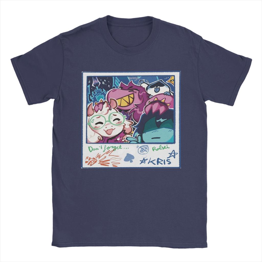 Men's T-Shirts The fun gang Polaroid Deltarune Game Hipster Cotton Tees Short Sleeve T Shirt Round Collar Tops Summer