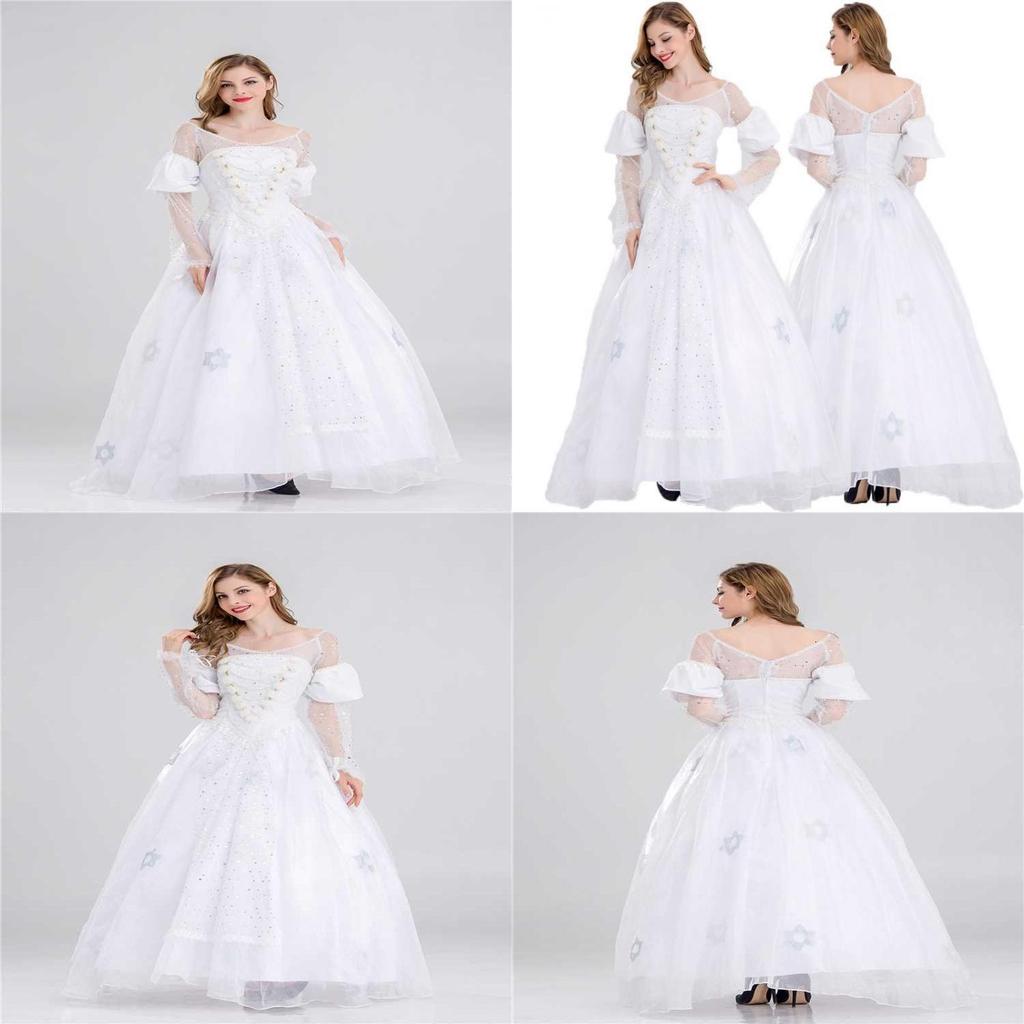 Elegant White Queen Princess Costume For Women With Fantasy Theme And Cosplay Design