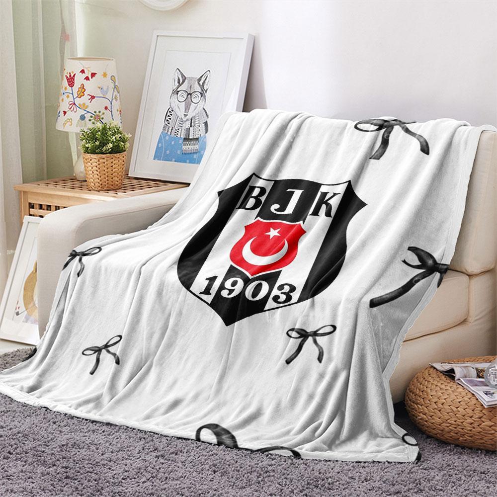 1PC Besiktas Gymnastics Club Patterned Flannel Blanket Suitable For All Seasons for Home Decor Warmth and Comfort Gifts Holiday Present