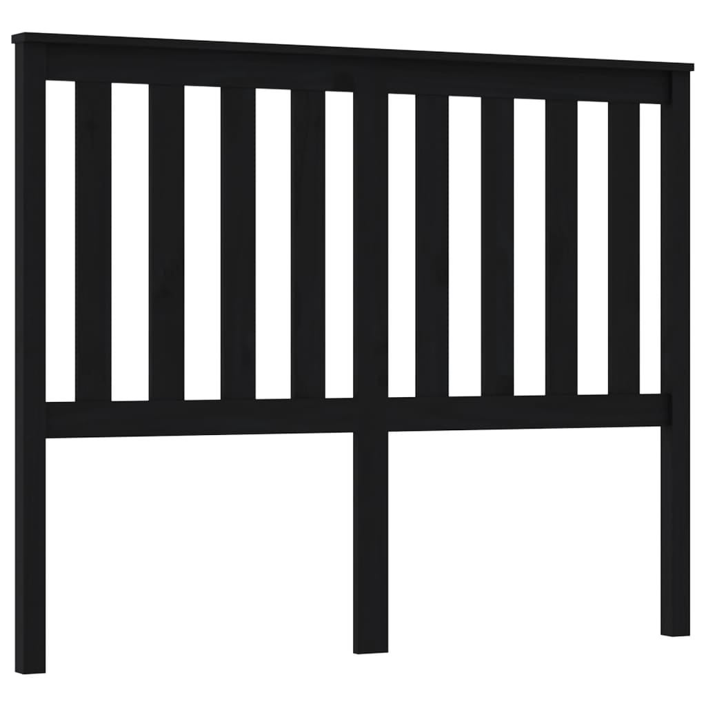 Headboard Black 126x6x101 Cm Solid Pine Wood